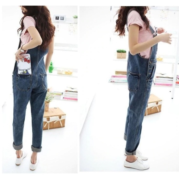 NWT OVERSIZED Distressed Denim Overalls - 2 LEFT - Picture 4 of 5